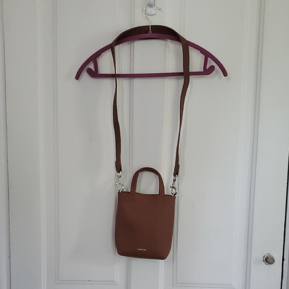 Lands' End Brown Crossbody Mini Tote Bag